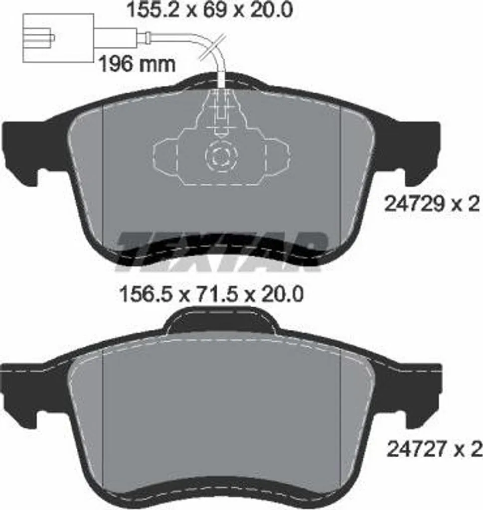 Plaquettes de frein TEXTAR 2472901 pour Combo Delta et Doblo
