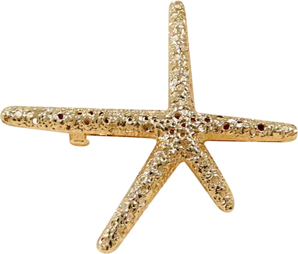 Fermaglio Vintage Stella Marina Oro: Accessorio Capelli Retrò Elegante - 1