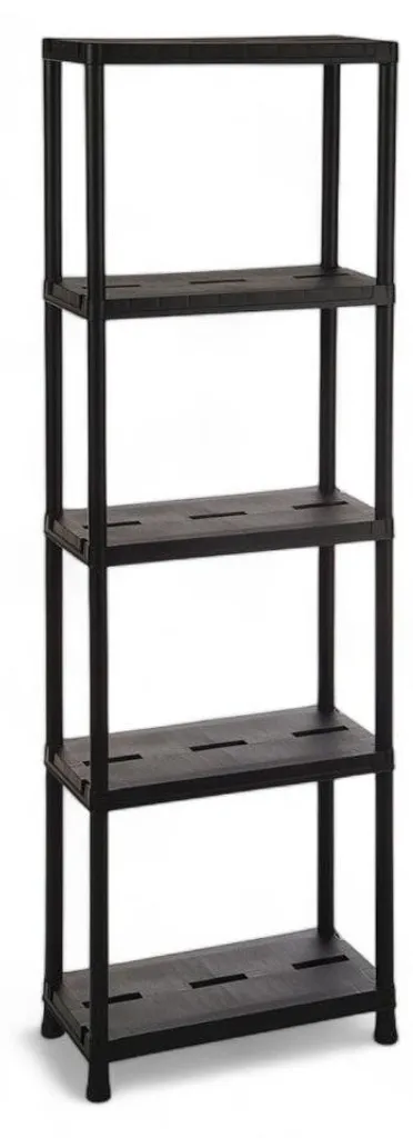 Meuble de rangement 5 plateaux ventilés 180 kg - Noir 71x35x180cm