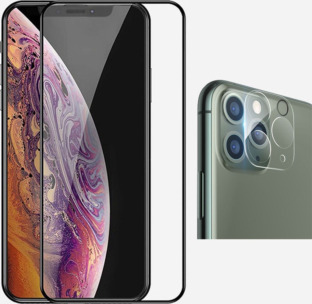 2in1 Glasfolie für Display + Glasfolie für Rückkamera für Apple iPhone 11 Pro Max Schutzglas Displayfolie Schutzfolie