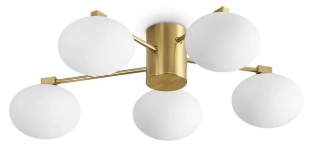 Plafonnier Hermes Métal Laiton 5 Lumières G9 28W 3000K IP20 Moderne