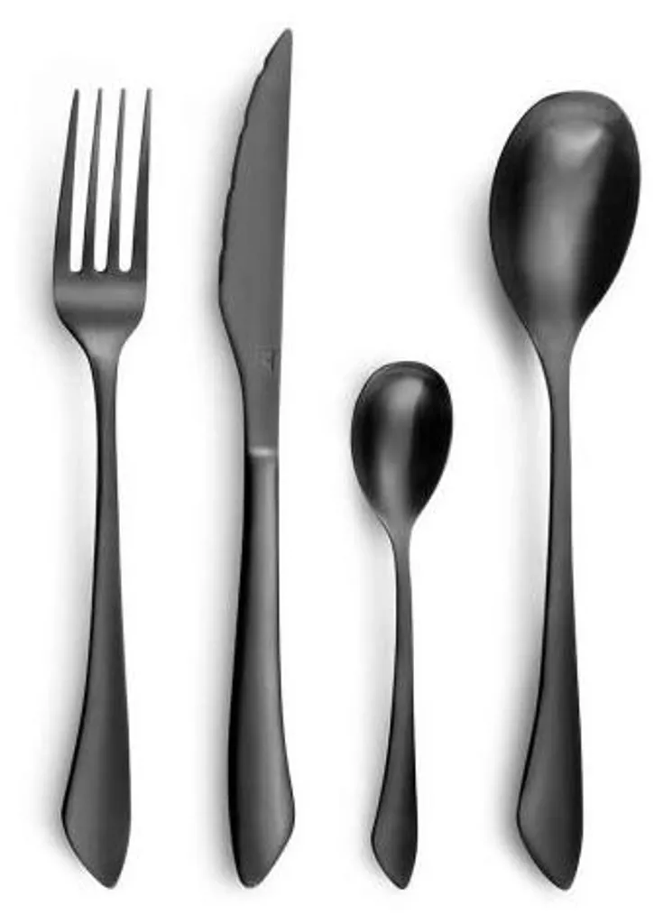 Ménagère 16 pièces Instinct OttoSimon noir en acier inoxydable moderne