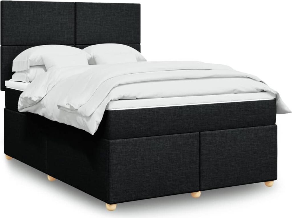 Maison Exclusive - Boxspringbett mit Matratze Schwarz 140x190 cm Stoff