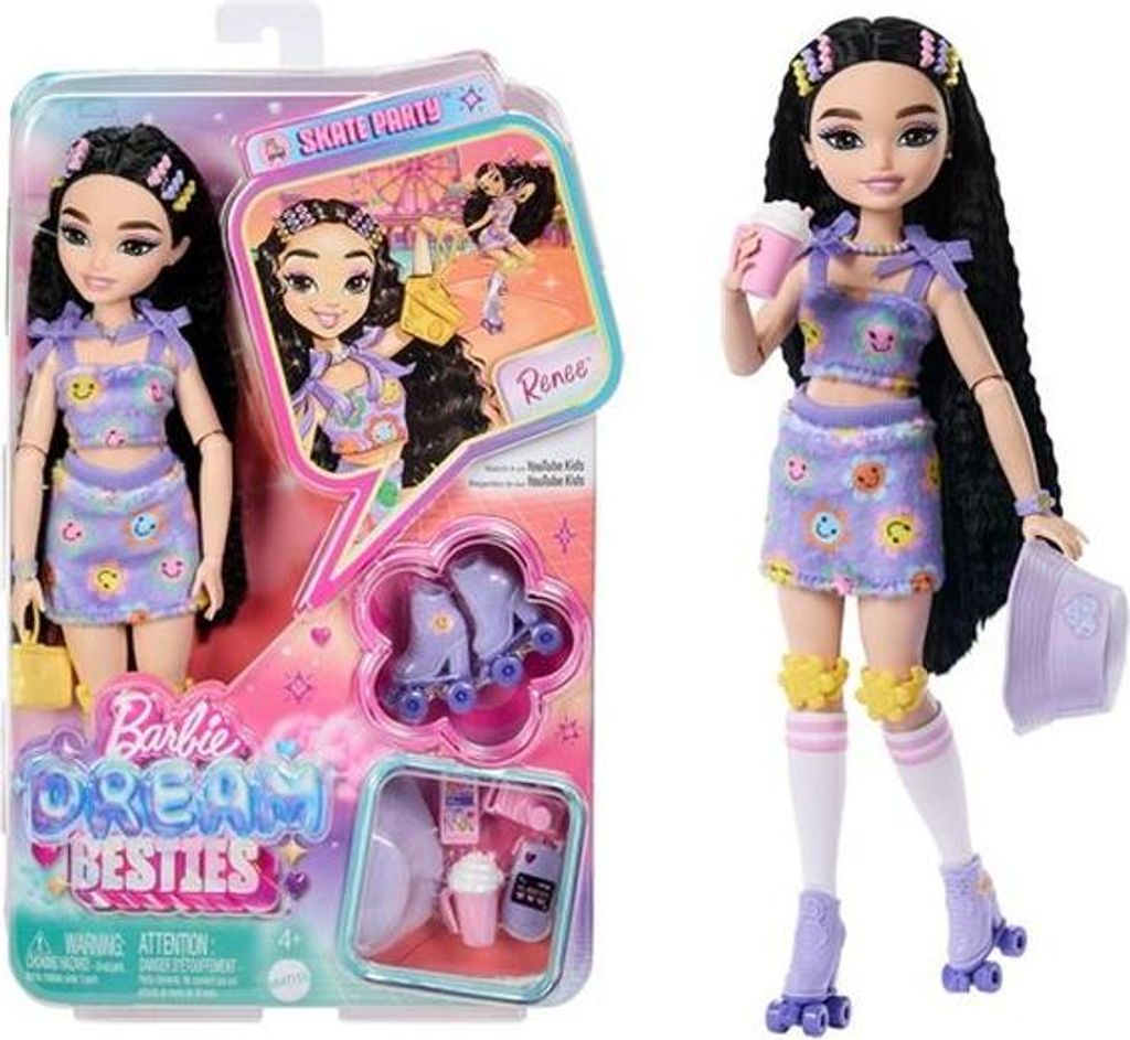Barbie DreamBesties Renee auf Rollschuhen JFX99 /4 Produktbild 