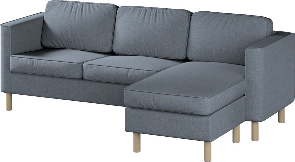 Dekoria Bezug für Pärup 3-Sitzer Sofa mit Recamiere, grau, 235x80x148