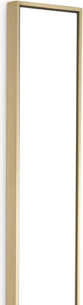 Casa Padrino Luxus Wandspiegel Messing 20 x 4 x H. 200 cm - Schmaler rechteckiger Edelstahl Spiegel - Wohnzimmer Spiegel - Schlafzimmer Spiegel - G...