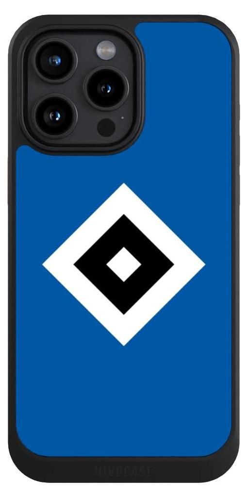 NIVOCASE Hülle für Apple iPhone 15 Pro Max Handyhülle NIVOcore Case Schwarz HSV Hamburger SV Logo