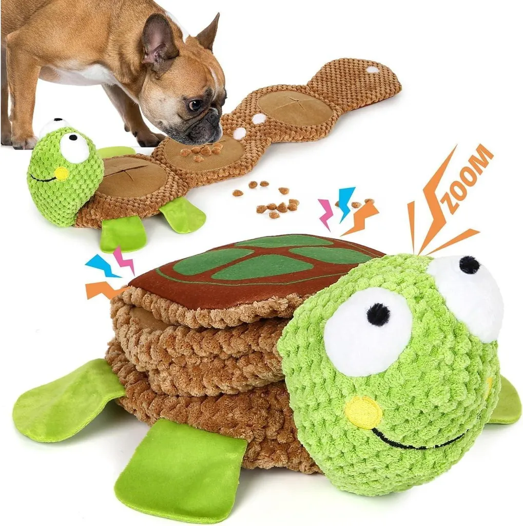 IOKHEIRA Jouet interactif pour chien - Tortue verte à sifflet intégré