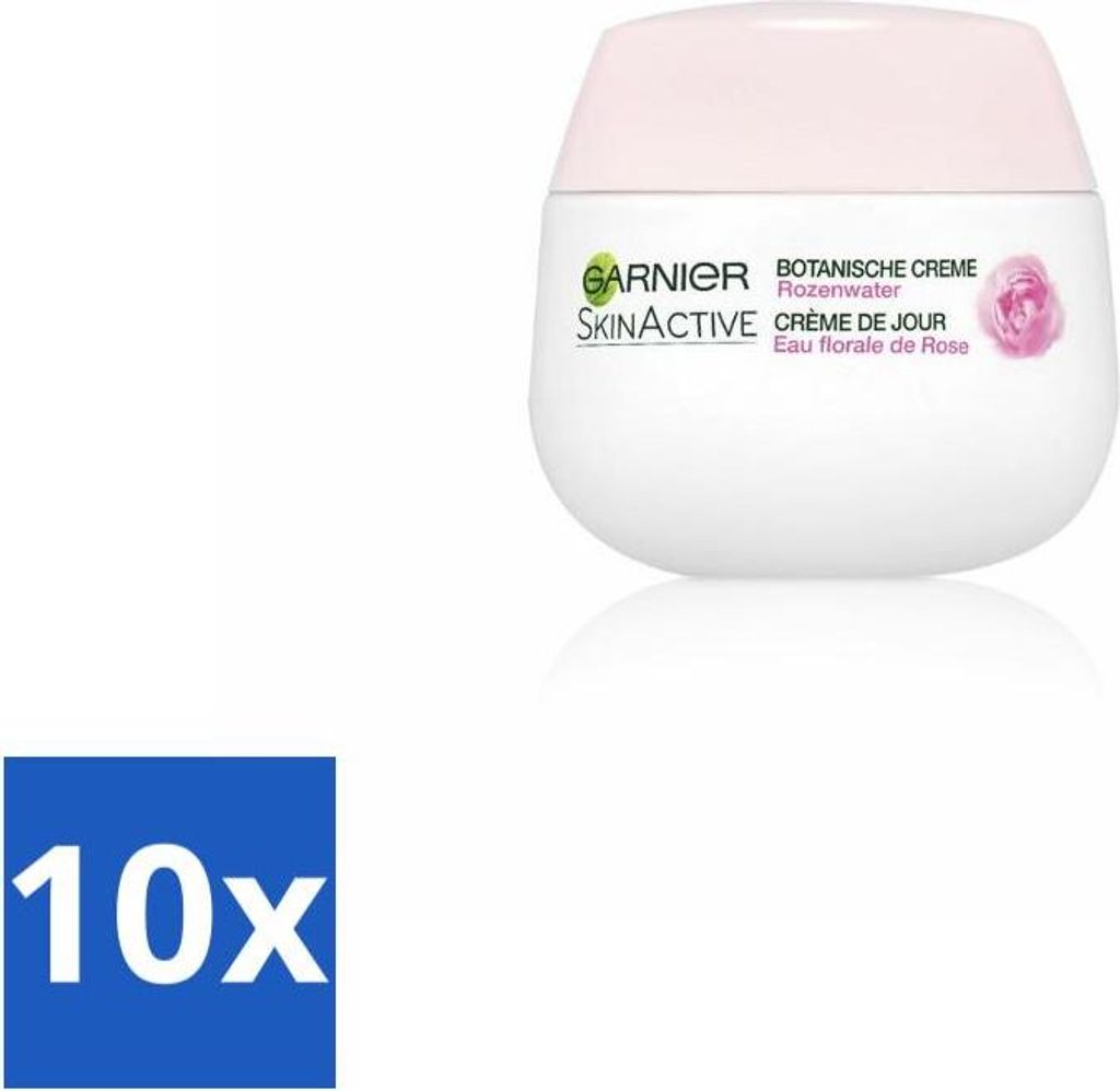 Garnier - SkinActive - Botanische Tagescreme - Rosenwasser - Trockene & Empfindliche Haut - 50 ml - Vorteilspack - 10 Stücke