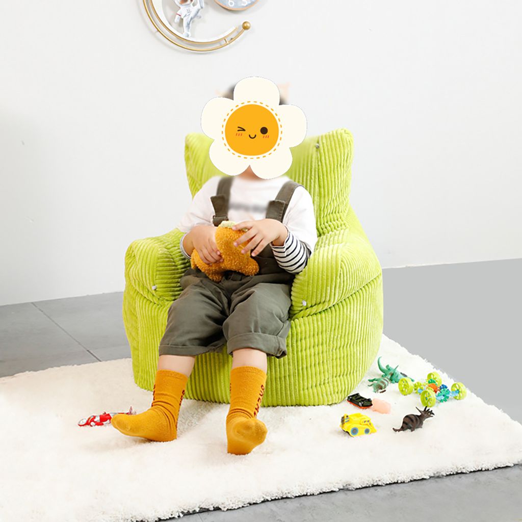 360Home Buntes Cartoon Kinderplüschsofa Kindersessel sofa Kindersitzsäcke Grün ohne Puppe