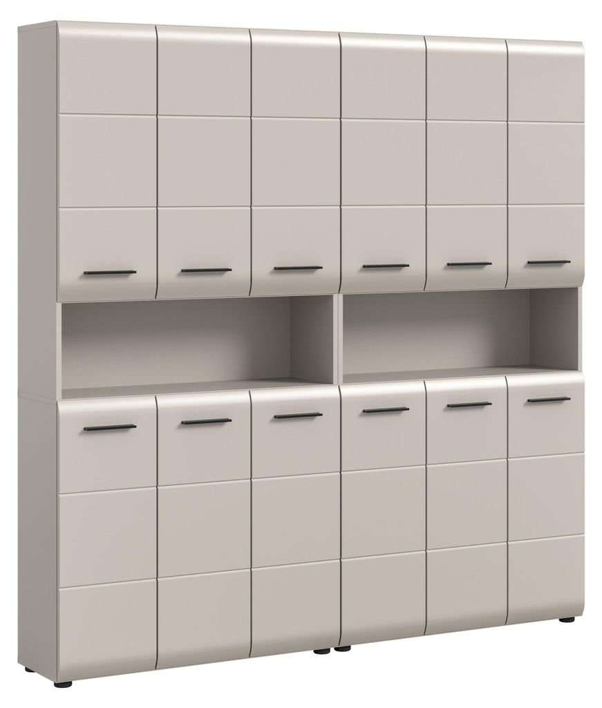 Bad-Set ICE (B/H/T: ca. 180/185/30 cm) in Nox Oak Nachbildung/schwarz matt