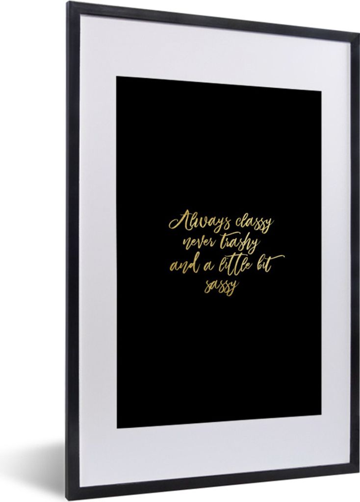 MuchoWow® Gerahmtes Poster Zitate - Gold - Briefe 40x60 cm Produktbild 