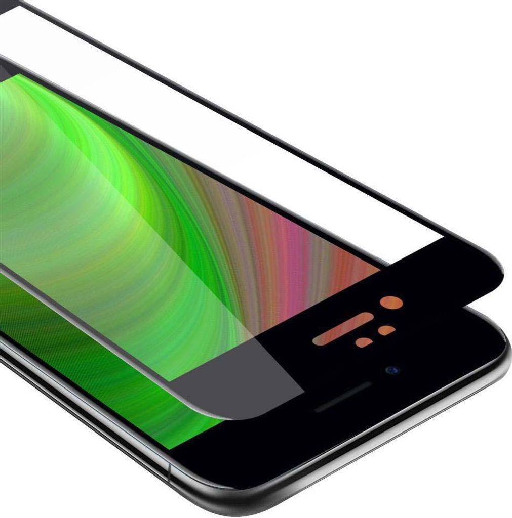 Cadorabo Panzerfolie für Apple iPhone 6 / iPhone 6S Schutzfolie in Schwarz Vollbild Folie Tempered Display Schutzglas
