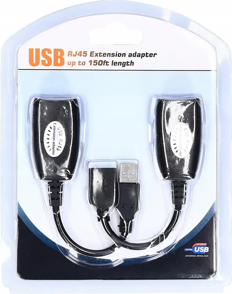 Adaptateur extender USB vers LAN 60m Cat 5e 6 actif pour longue distance