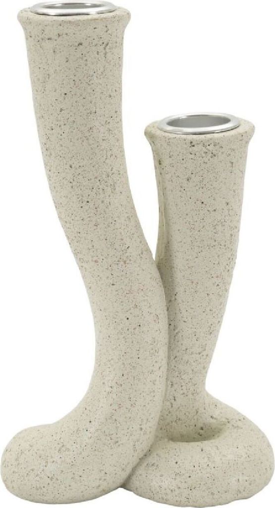 Mauro Ferretti Stons Kerzenhalter 10x6,5x17,5 cm creme