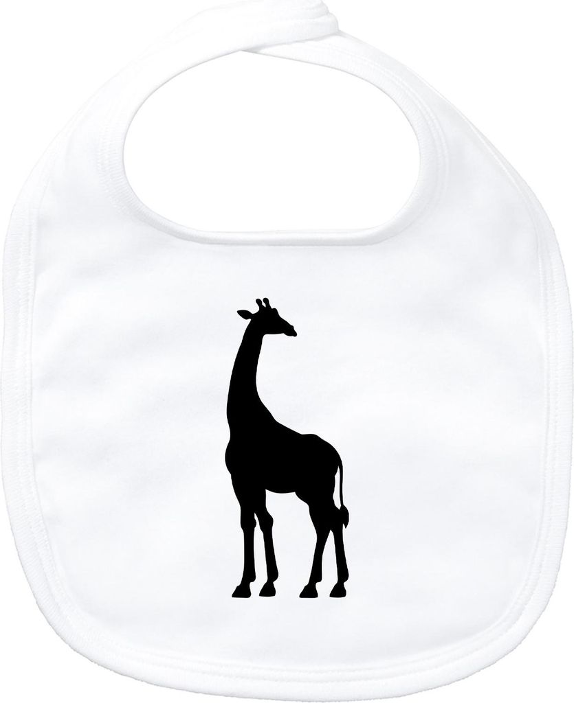 Huuraa Baby Lätzchen Giraffe Silhouette White Klettverschluss Baumwolle Latz Geschenkidee