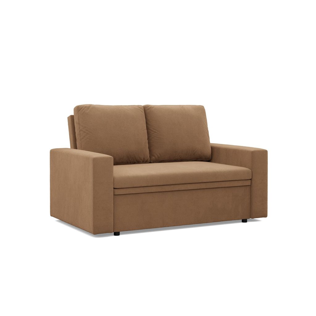 Sofa mit Schlaffunktion NEO, Wohnzimmer Sofa 2-Sitzer 148x87cm, Braun