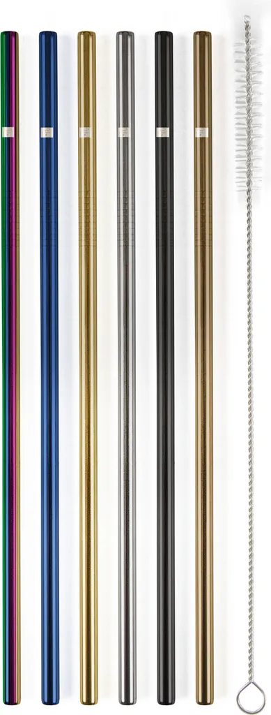 G21 BeEco Cannucce in Metallo 6 Pezzi Multicolore con Scovolino