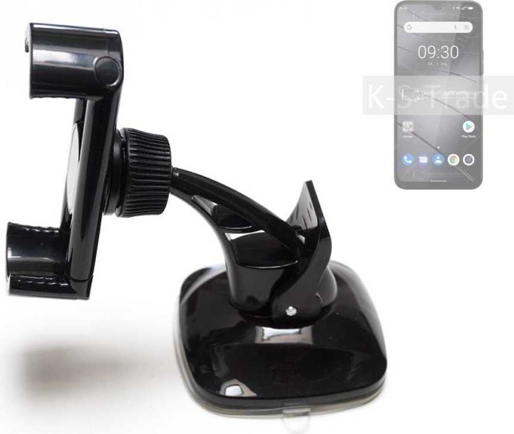 K-S-Trade kompakte Handy-Halterung Windschutzscheibe kompatibel mit Gigaset GS5 Lite Armaturenbrett schwarz Autohalterung KFZ Halter