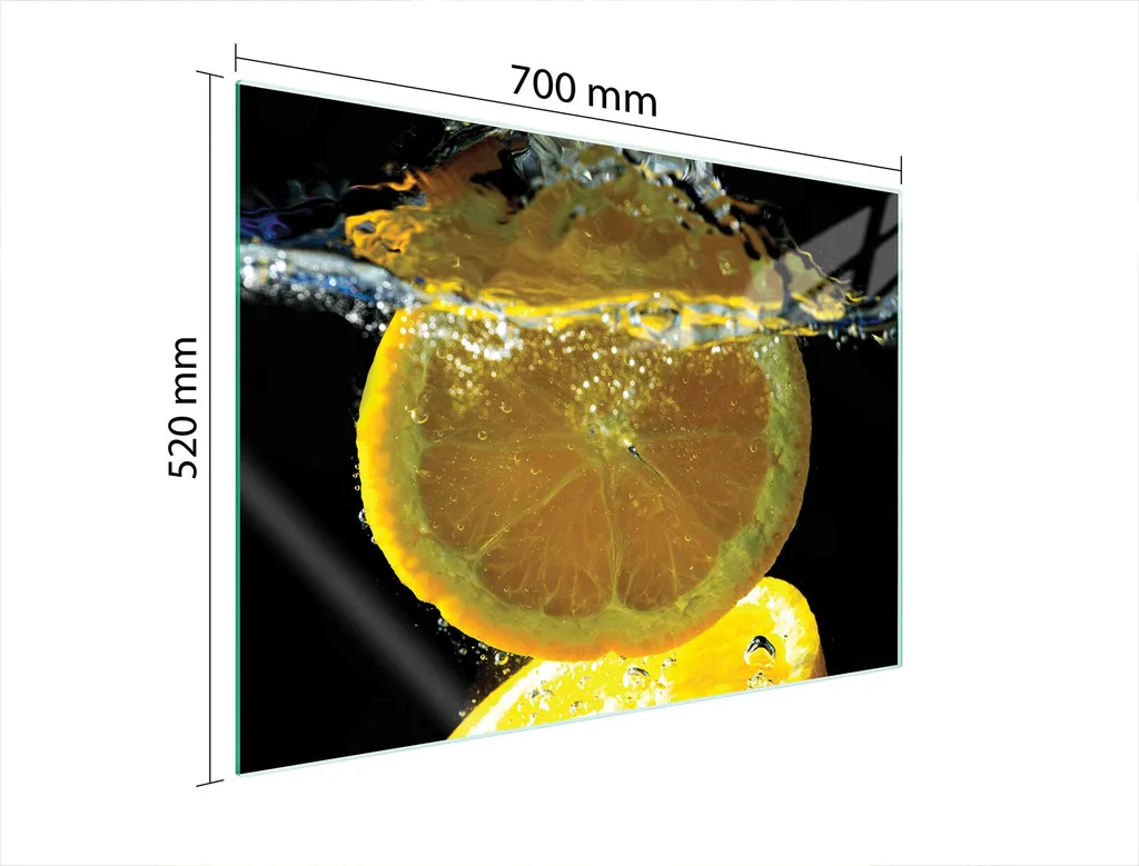 Coprifornelli Vetro 70x52 Limone - Protezione Parete Stufa Design