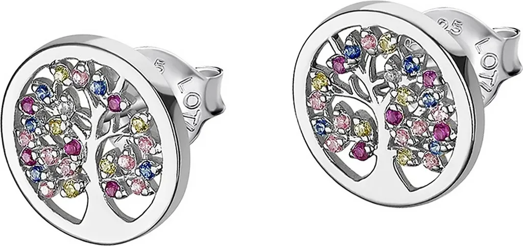 Lotus Silver LP1890-4/1 Boucles d'oreilles Arbre de vie en Argent 925