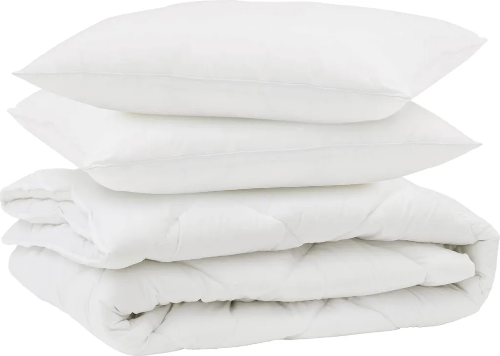 vidaXL Piumino con cuscino 3 pezzi Microfibra bianca