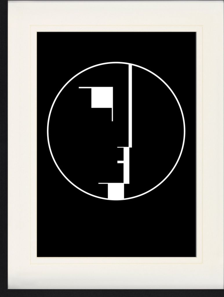 Oskar Schlemmer Gerahmtes Bild Mit Edlem Passepartout | Wand-Bilder | Im Bilderrahmen - Staatliches Bauhaus, Logo, 1922 (80 x 60 cm)