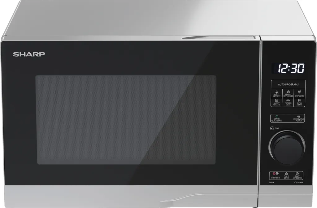 Sharp YC-PS204AE-S Micro-ondes 20L 700W Argenté Contrôle Semi-Numérique