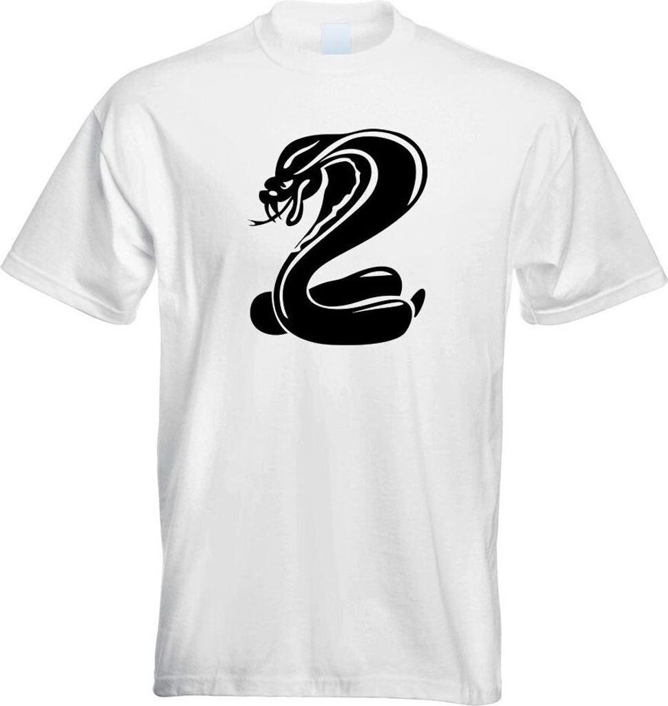 Kiwistar - T-Shirt - Weiss - Kobrasymbol - Schlangenkopf Motiv Bedruckt Funshirt Design Print - mit Motiv Bedruckt - Funshirt Design - Sport - Frei...
