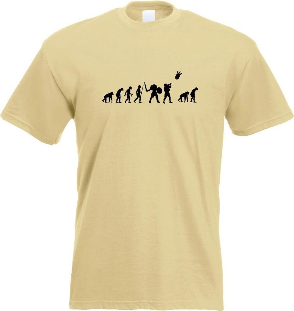 Kiwistar - T-Shirt - Khaki - Krieg WW3 Evolution Motiv Bedruckt Funshirt Design Print - mit Motiv Bedruckt - Funshirt Design - Sport - Freizeit - H...