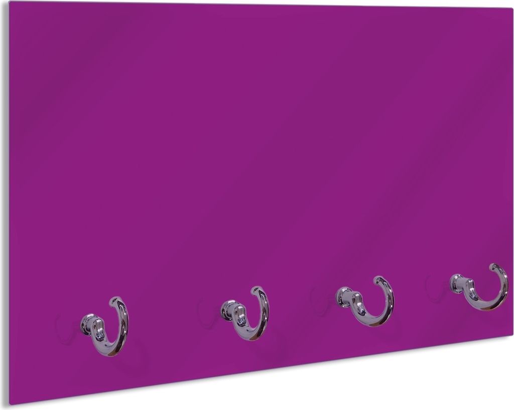 Wallario Handtuchhalter aus Glas, Motiv: Lila, 30 x 20 cm mit 4 Haken