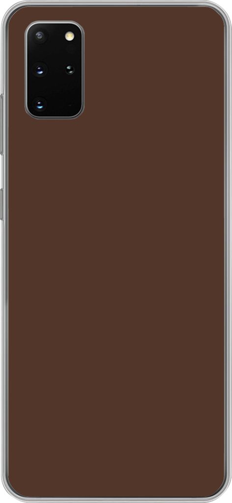 MuchoWow Handyhülle Schutzhülle Hülle für Telefoonhoesje Samsung Galaxy S20 Plus Braun - Dunkel - Farben Silikon Softcase Handy Hülle - Hart...