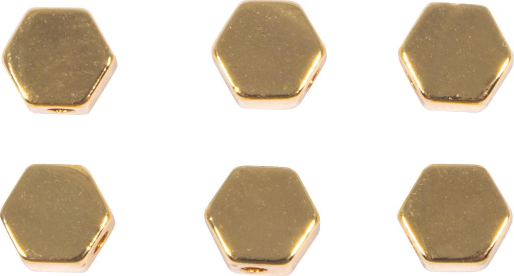 Metall Perlen "Hexagon" Gold