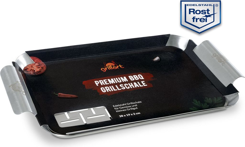 Premium  Grillschale aus hochwertigem Edelstahl Produktbild 