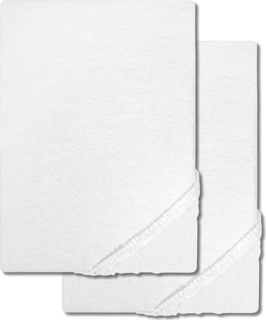 Castell lenzuolo teso in microfibra interlock jersey bianco 90 x 190 - 100 x 200 cm confezione doppia