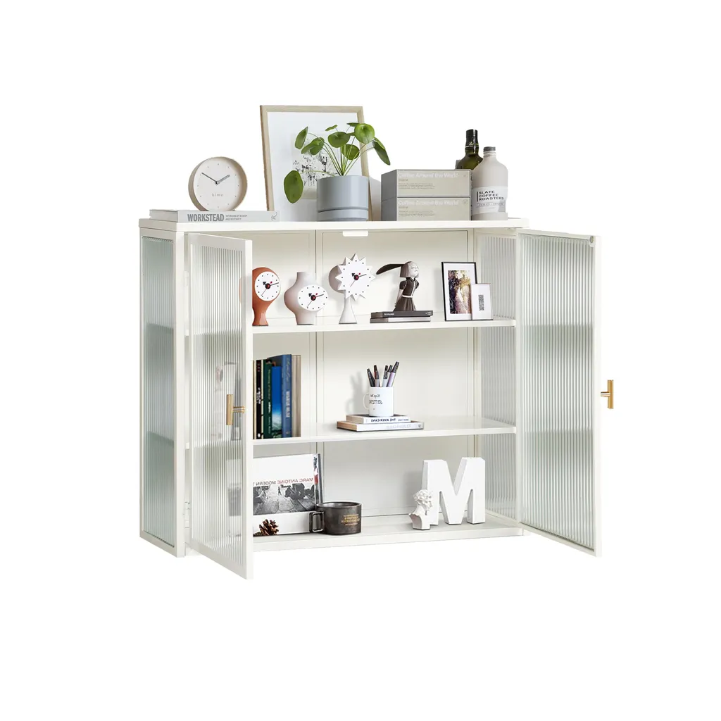Meuble Haut de Rangement à 2 Portes Vitrées 70cm pour une Déco Moderne - 7