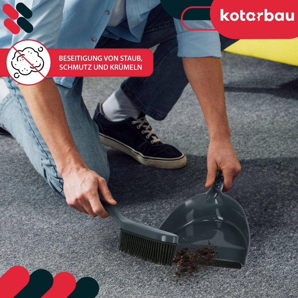 KOTARBAU® Handkehrset Handfeger mit Gummiborsten + Produktbild 8