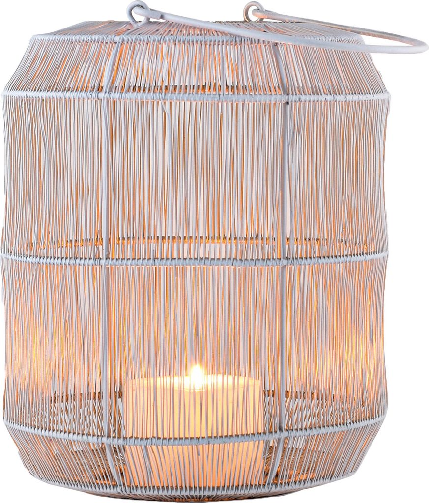 Marrakesch Boho Deko Aesthetic Windlichter Metall Draht 27 cm groß Weiss Gold | Windlicht Teelichthalter Stello als Gartendeko & Wohnzimmer Tisch ...