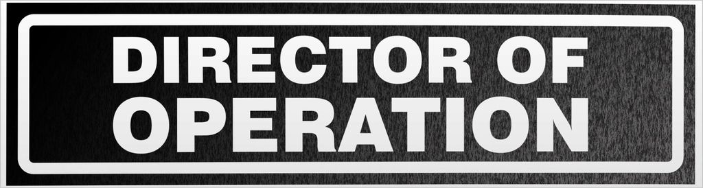 Director of Operation invertiert Magnetschild Schild magnetisch - 45cm Schwarz - reflektierend - Magnetfolie für Auto PKW Kfz