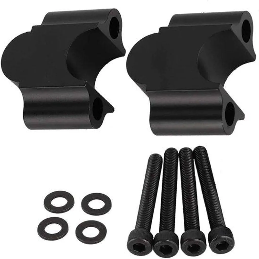 Poignée moto surélevée noire en aluminium 22mm avec garde-main renforcé