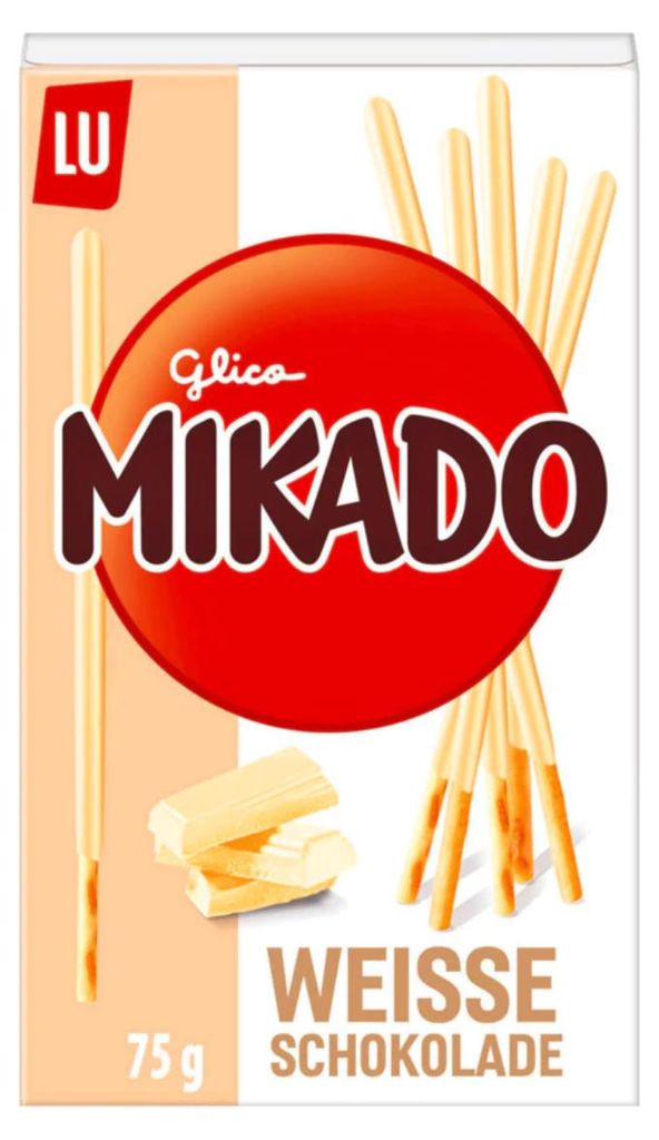 Mikado herbatnik z białej czekolady oblany jasną czekoladą Zdjęcie produktu 
