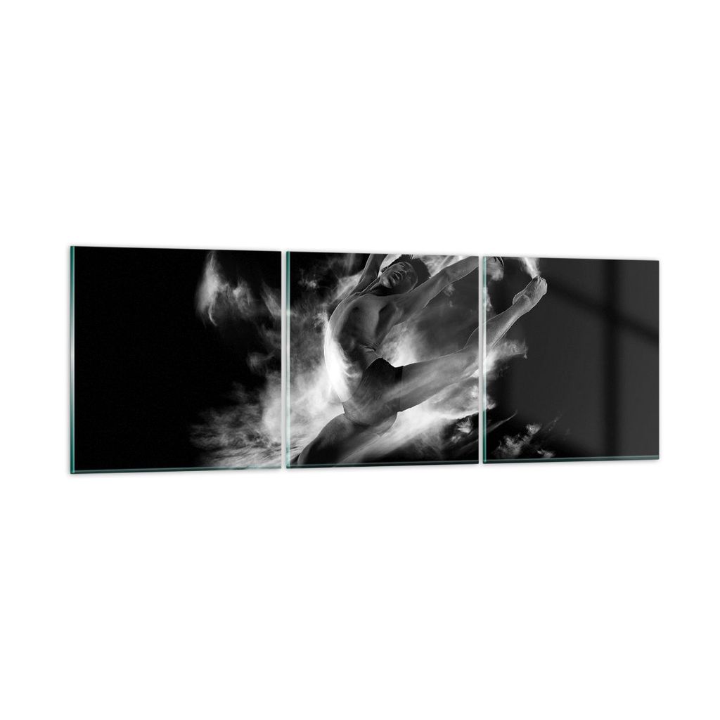 Bilder auf glas - 3 Teile - Tanz Mann spring - 150x50cm - Glasbilder - Wandbilder - Bilder - zum Aufhängen bereit - Wanddekoration aus Glas - Glas...