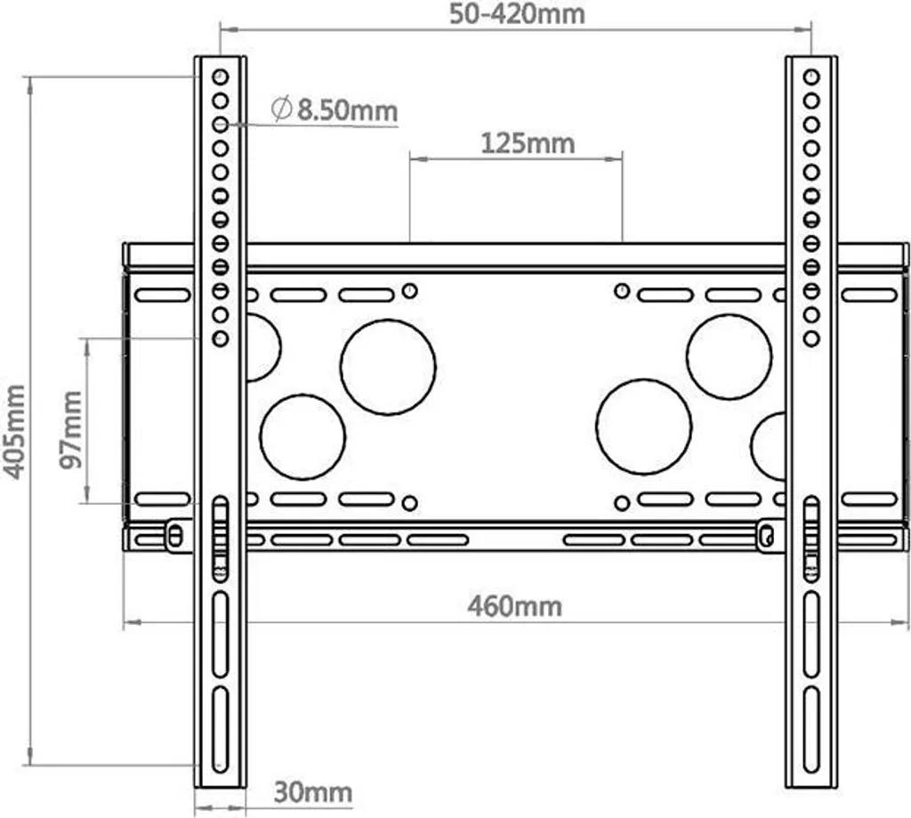 Hagor WH 50 F-HD Support Mural Fixe pour Écrans 32 à 55 Pouces Noir - 6