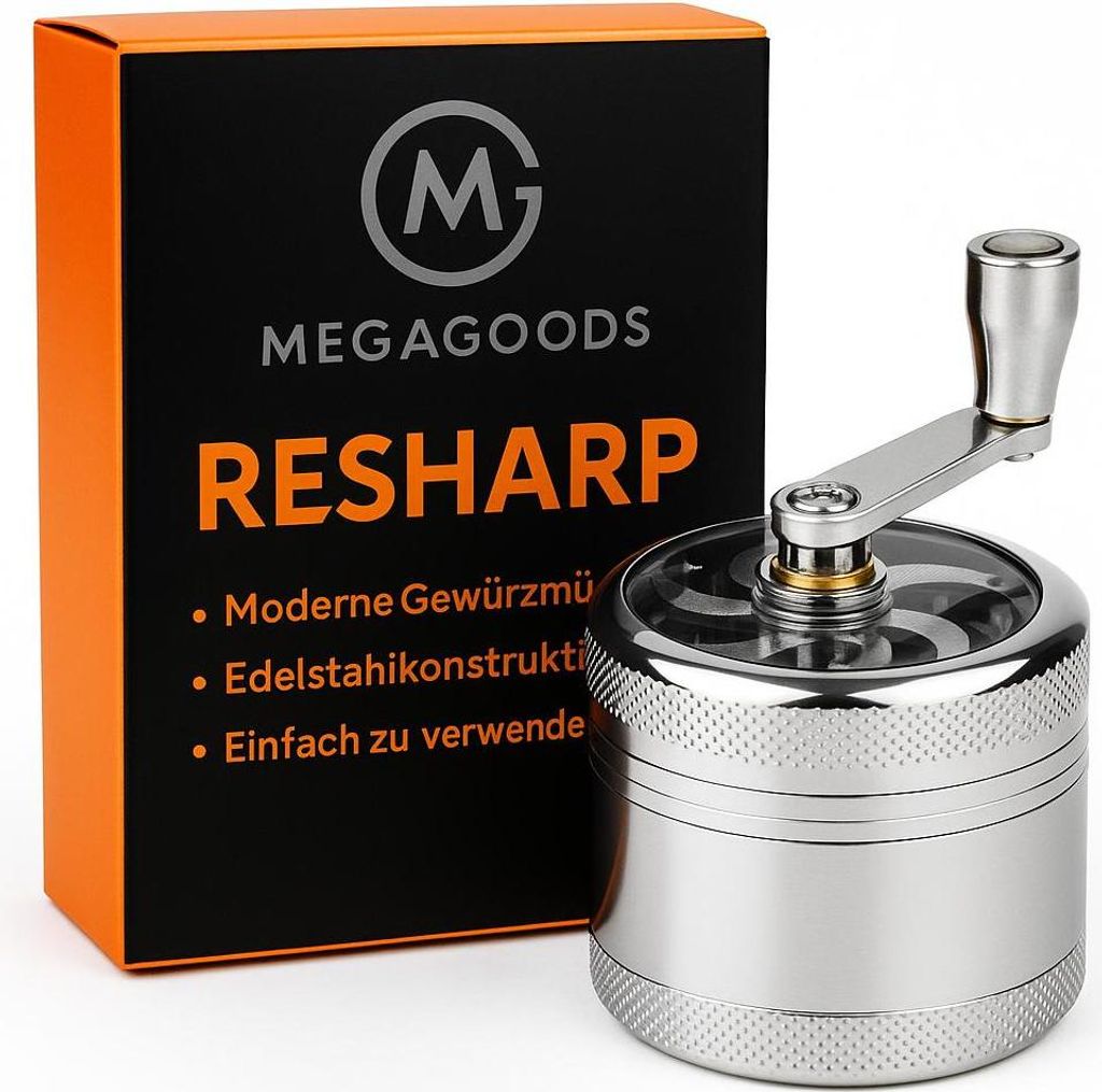 Nuss- und Gewürzmühle für Muskat Ingwer Salz Pfeffer DE.