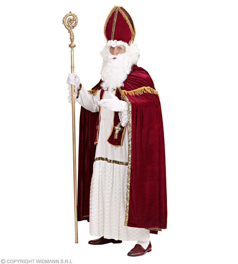 Herren Kostüm Bischof Nikolaus Bischofskleid Lieferumfang:weiße Albe mit Schärpe 