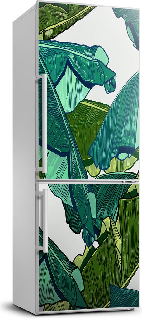 Tulup Kühlschrankdekoration - 70x190 cm - Aufkleber auf dem Kühlschrank - Bananenblätter