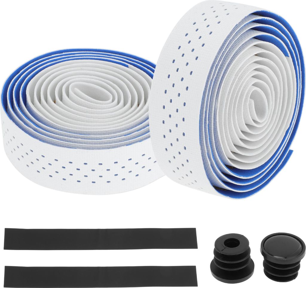 1 Set Lenkerband, Rutschfestes Und Stoßdämpfendes Lenkerband Für Rennrad, Griffband Für Mountainbike, 2.14m Länge, Blau Weiß