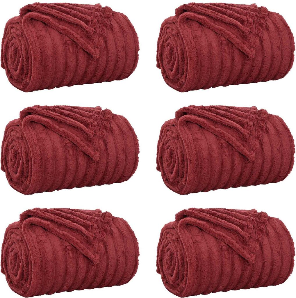 vidaXL Wohndecken 6 pcs Bordeauxrot 150 x 130 cm Fleece