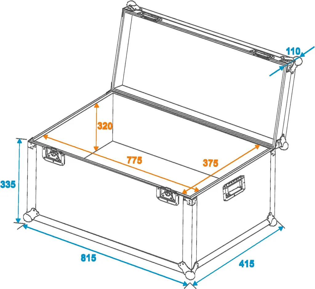 ROADINGER Universal-Transport-Case 80x40cm (30126715) Flightcase Noir
