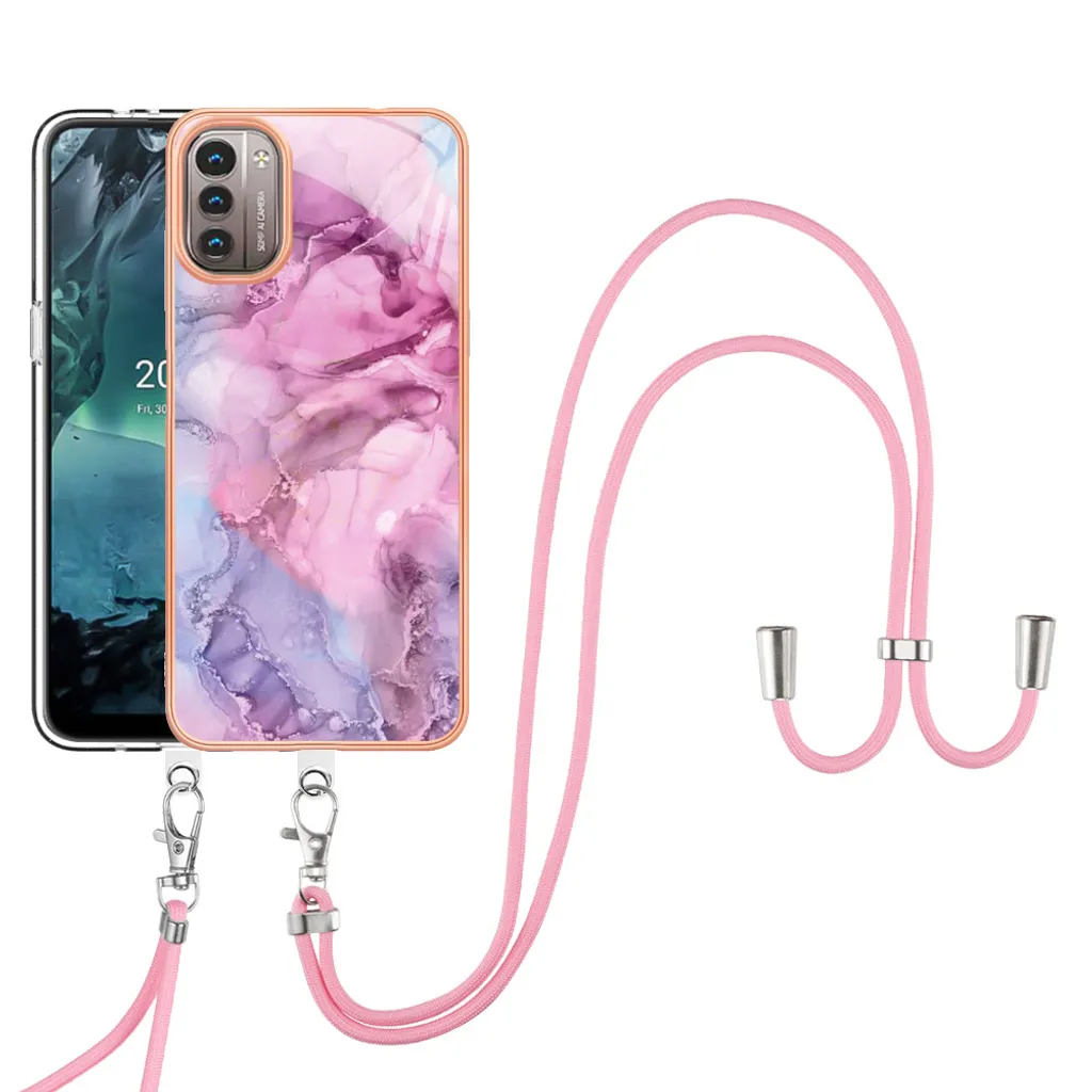 Custodia Nokia G21 per Mamme: Rosa Fantasia con Tracolla